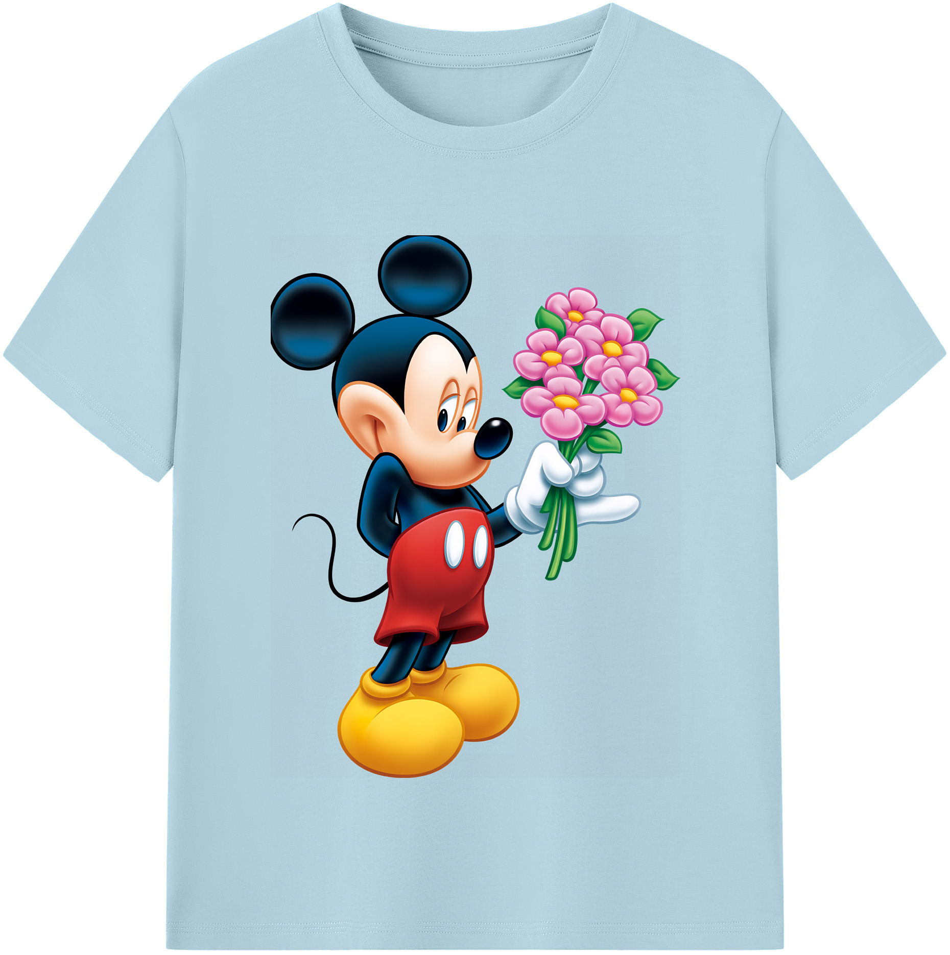 （画像用） ミッキーマウス Mickey Mouse 綿100％半袖Tシャツ（フロントプリント）